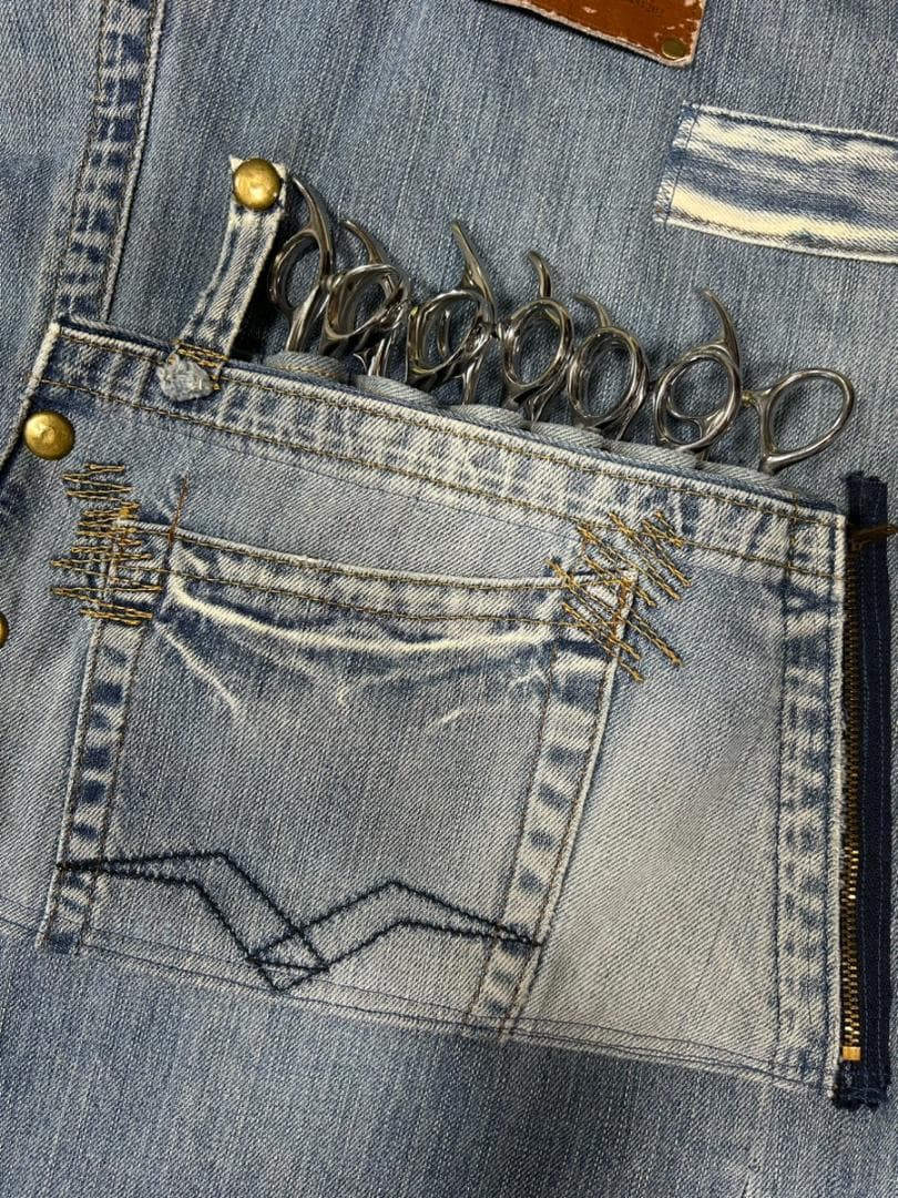 シザーケース シザーバック　美容師　トリマー　ハンドメイド 　カフェエプロン