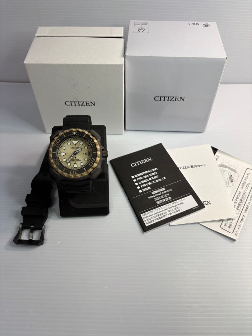保証期間有・箱・取説付❗️シチズン・プロマスター・ダイバー・E168・エコドライブ