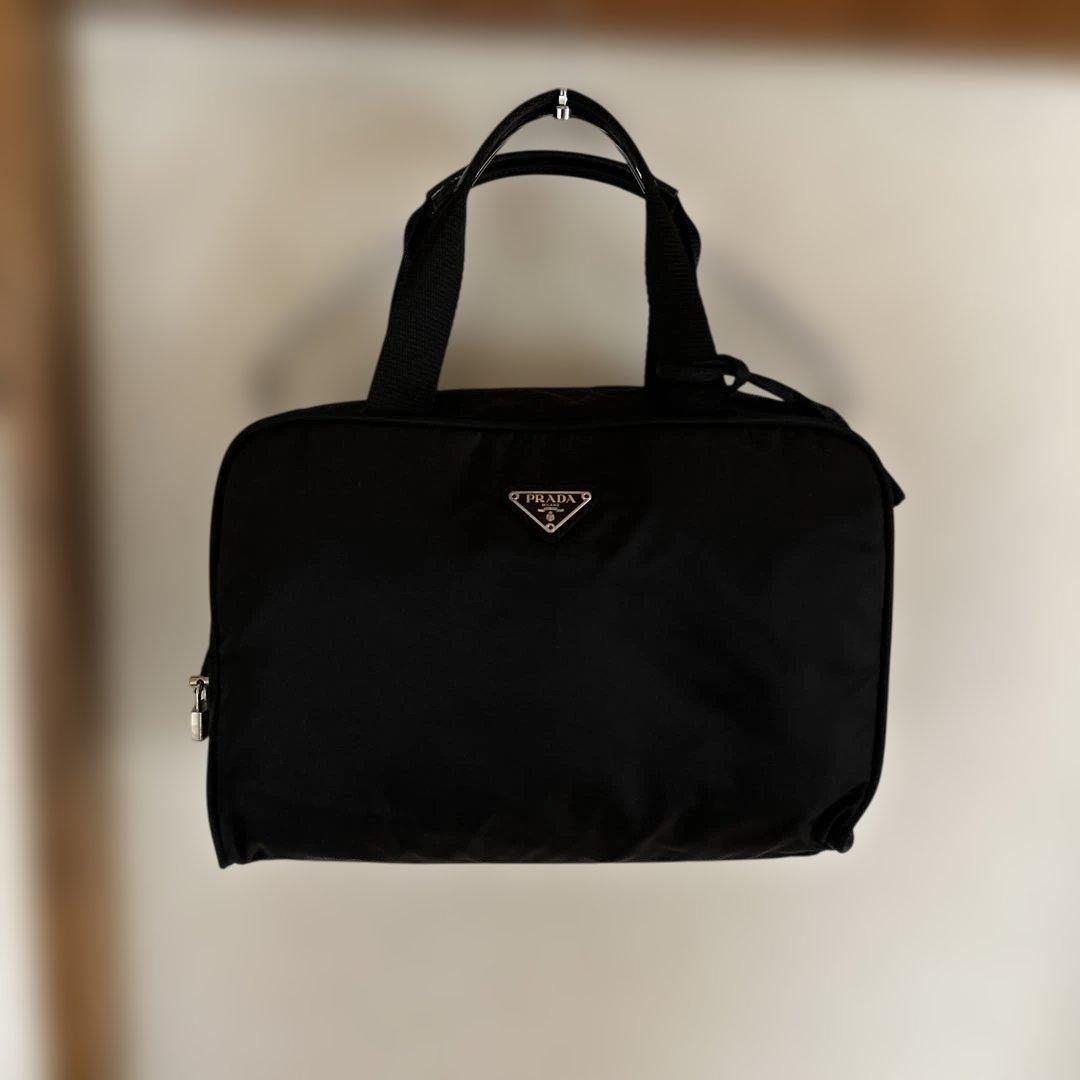 c*♡様 PRADA ブラック ナイロンボストンバッグ（鍵と南京錠付き）