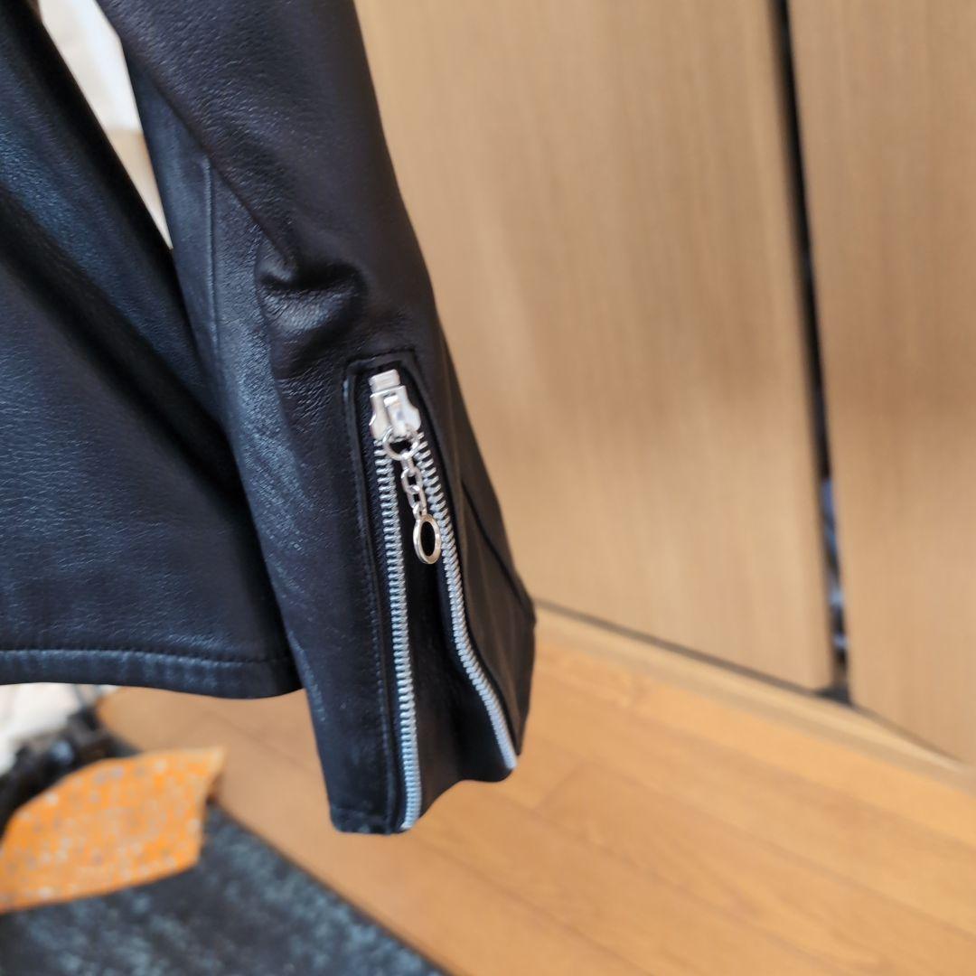 Retro Grande ブラックレザーシングルライダース L