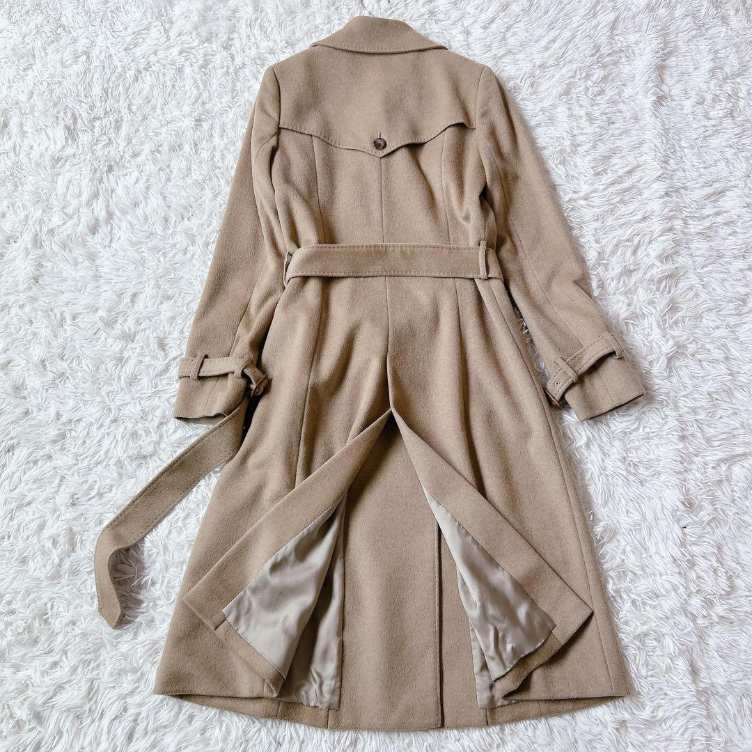 美品 アナイ カシミヤ100% ダブル トレンチコート ロング丈 36 キャメル