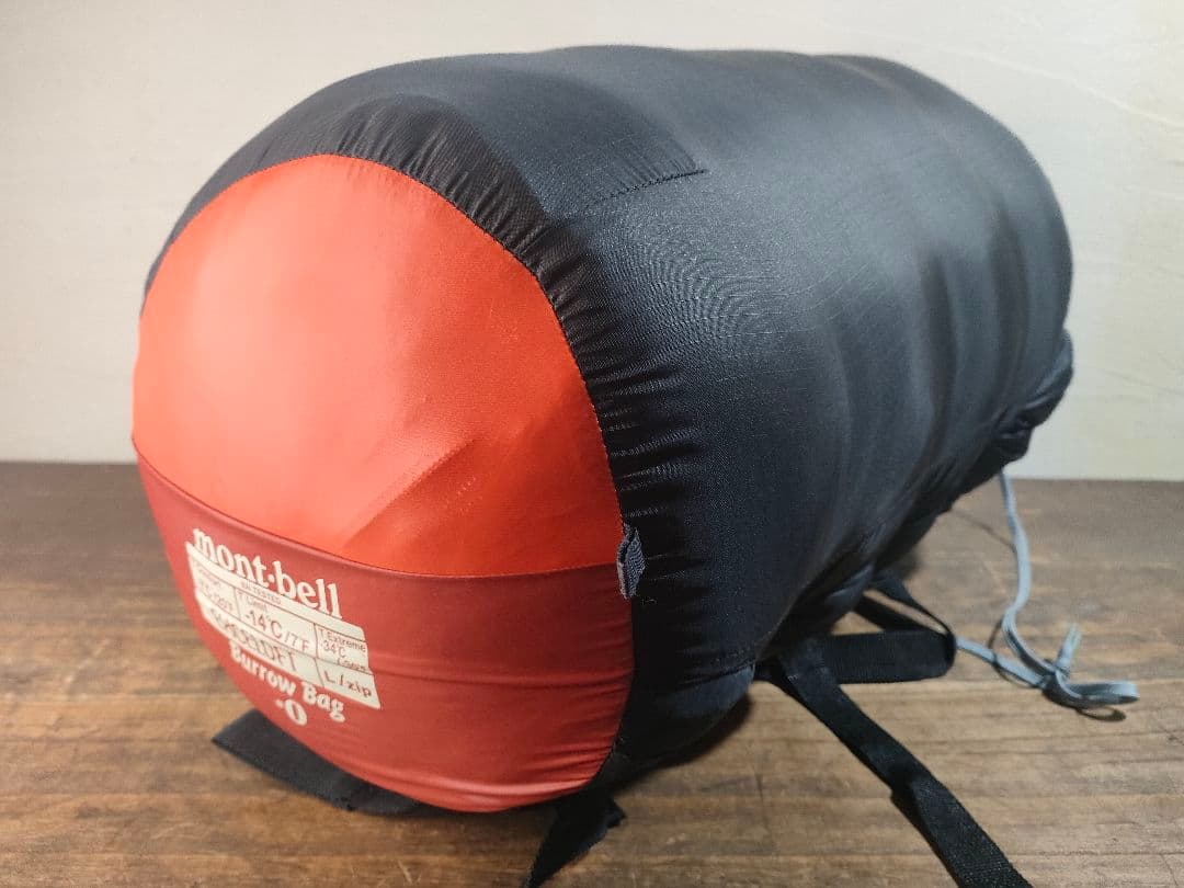 モンベル バロウバッグ ♯0 寝袋シュラフ 左ジップ コンプレッションバッグ付