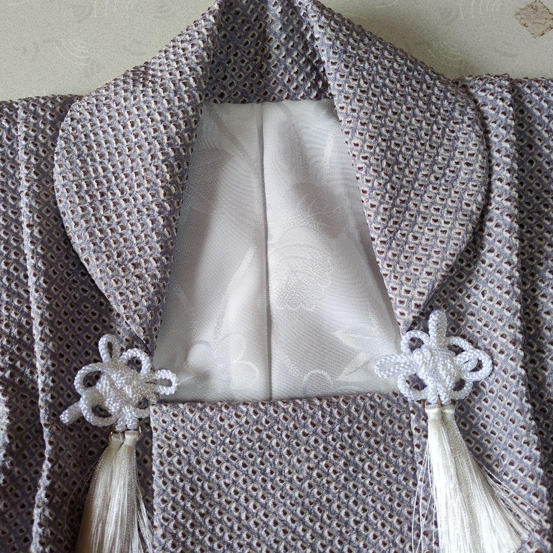 七五三３歳男の子お着物と正絹総絞り手縫いの被布（長襦袢付き）