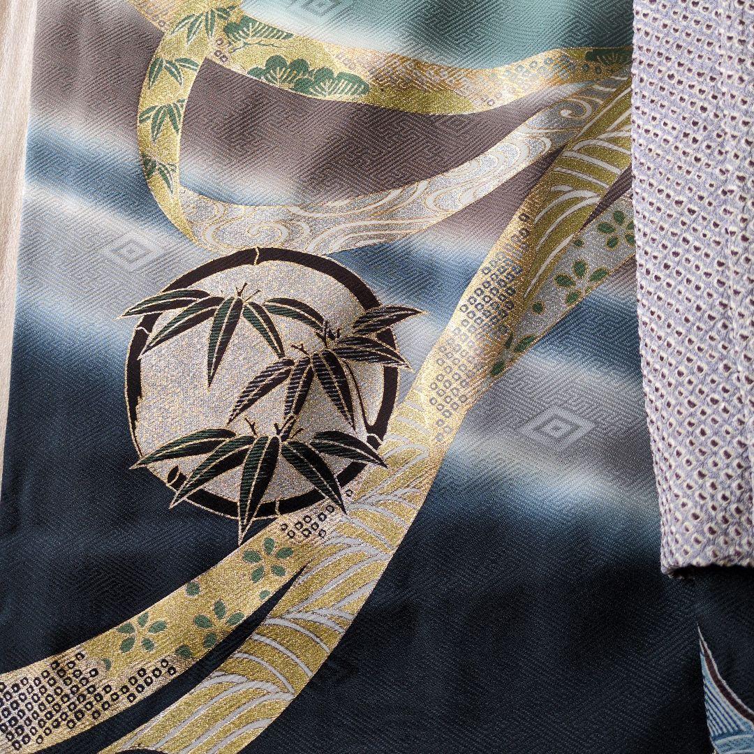 七五三３歳男の子お着物と正絹総絞り手縫いの被布（長襦袢付き）