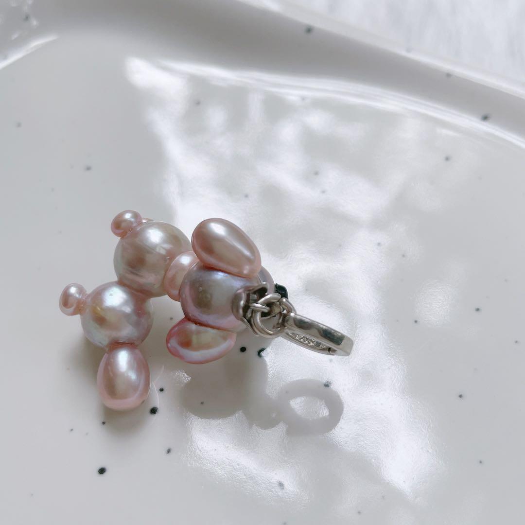 ワンちゃん　淡水バロックパールネックレス 犬　かわいい　ハンドメイド