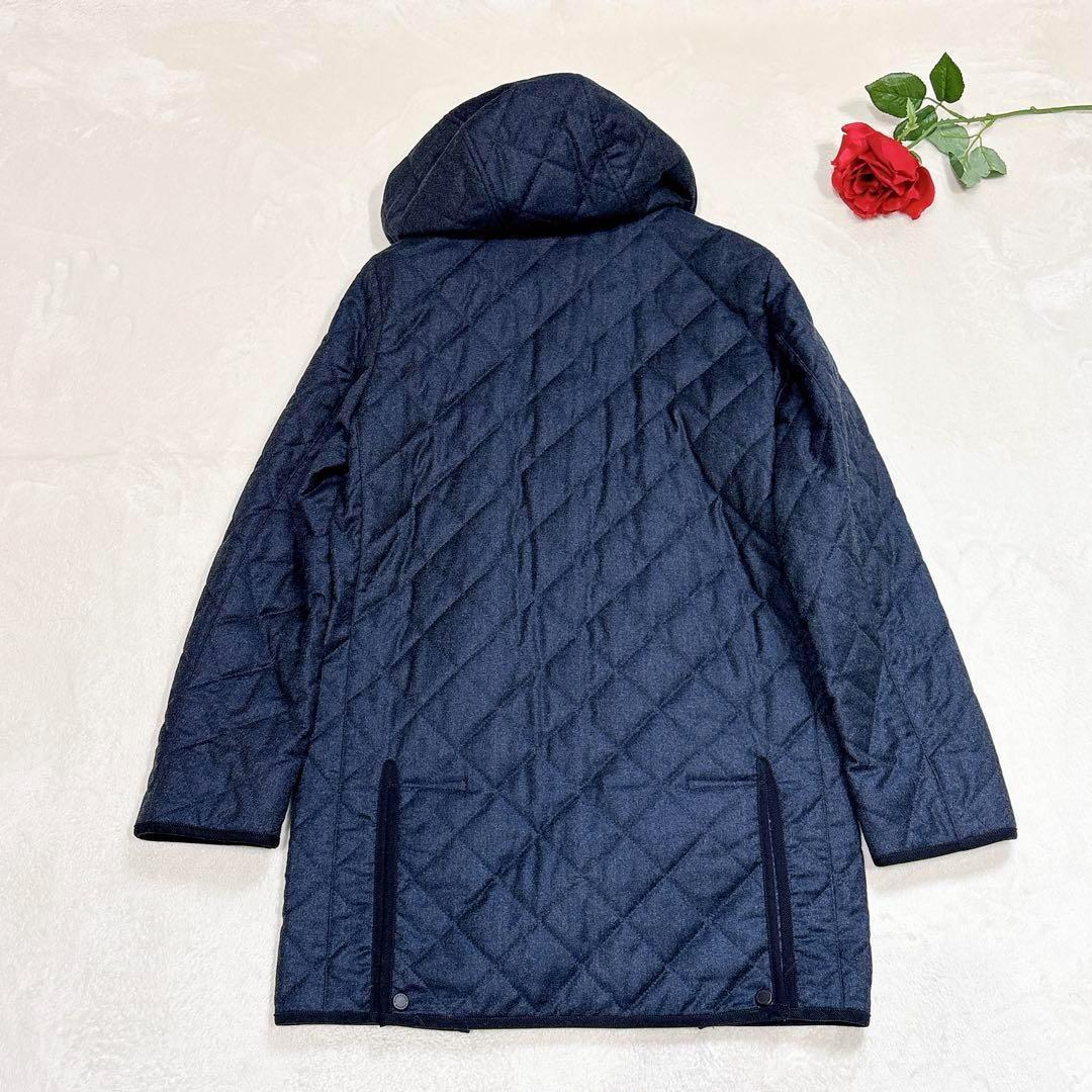 しゅん✨　マッキントッシュ　ロンドン　ロング　コート　フーデッド　ネイビー