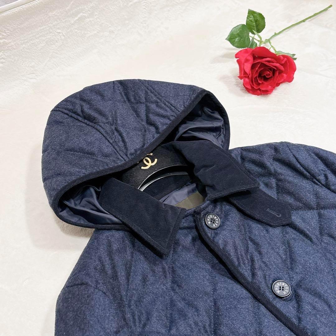 しゅん✨　マッキントッシュ　ロンドン　ロング　コート　フーデッド　ネイビー