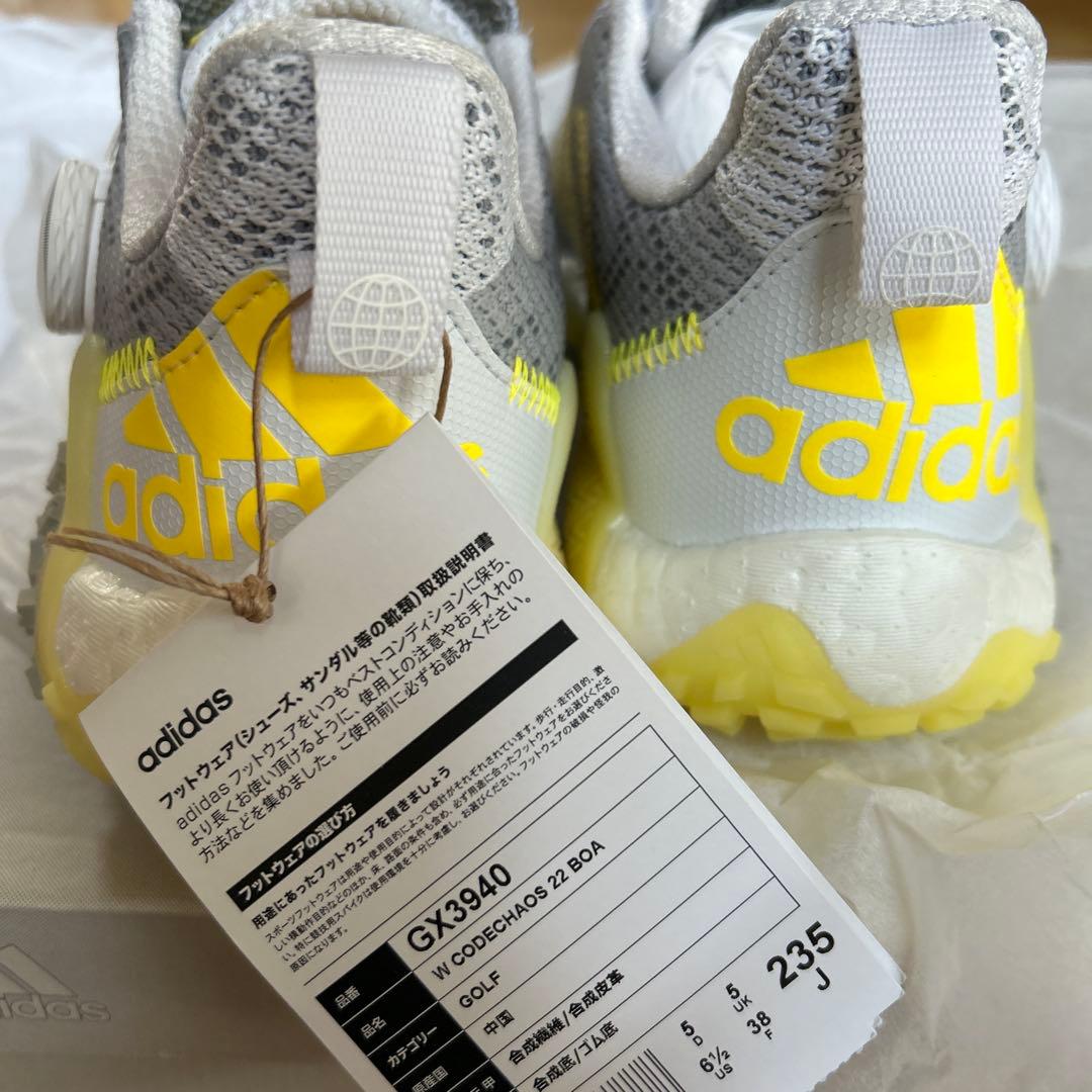 新品未使用　adidas レディースゴルフシューズ　23.5 コードカオス　ボア