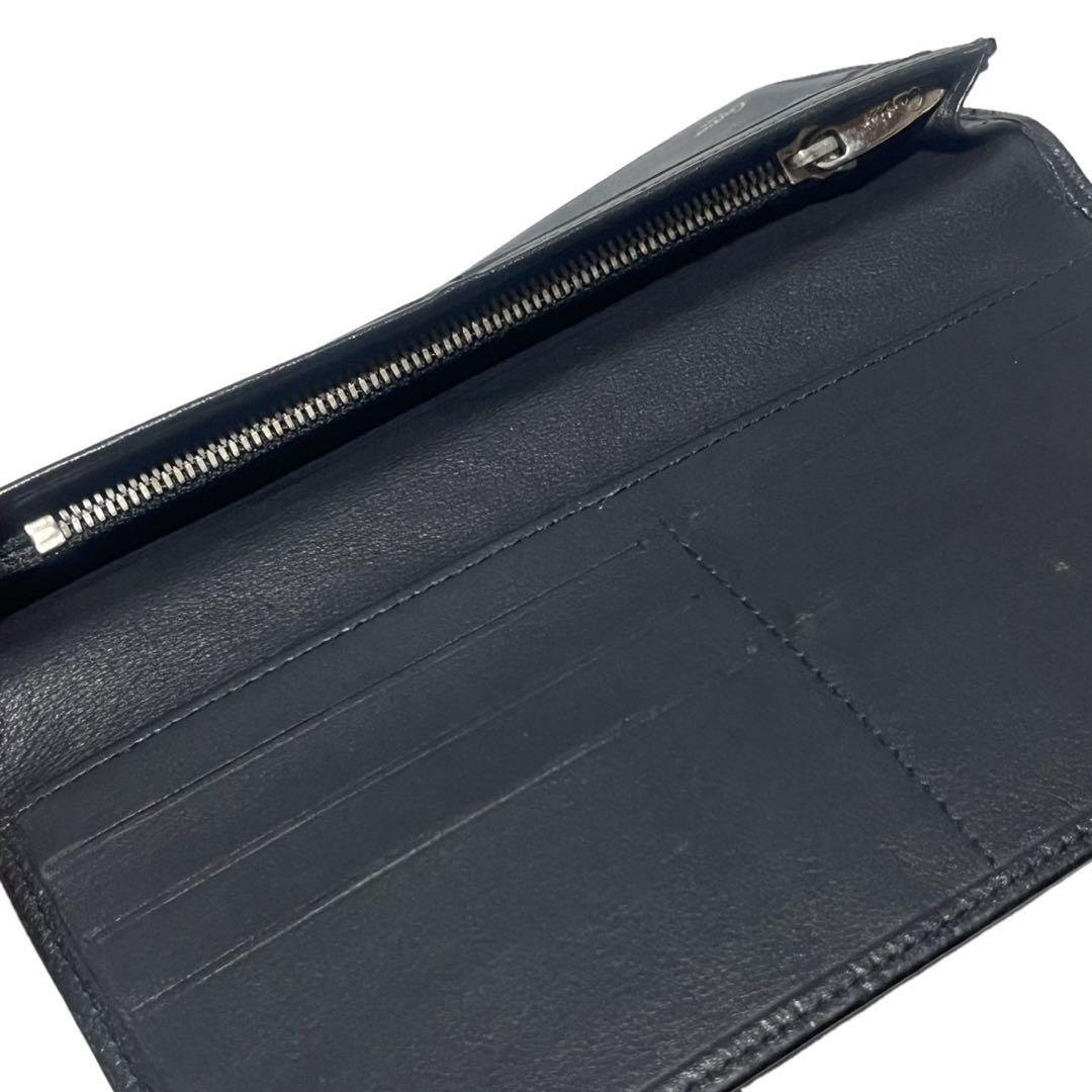 カルティエ Cartier 二つ折り 長財布 レザー 革 ブラック 黒
