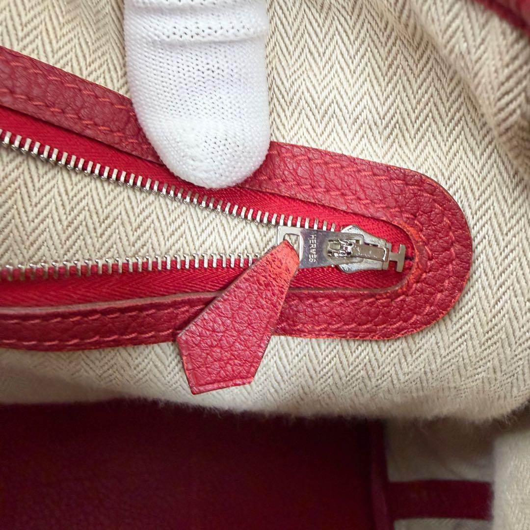 【美品】HERMES ガーデンパーティPM ルージュピマン ネゴンダ □Q 刻印