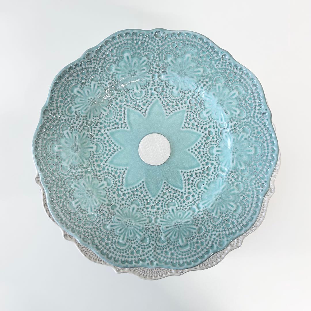 VBC ブルーレース ケーキスタンド 3段 アフタヌーンティー