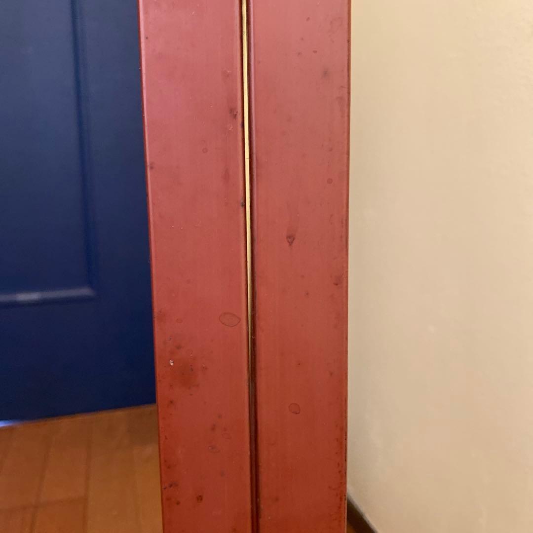 朱色の木製衣桁　高さ152 幅154 （たのメル便8600円送料込み）