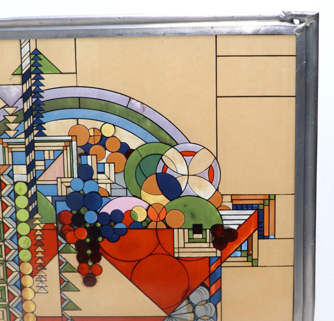 フランク・ロイド・ライト 大型 ヴィンテージステンドグラス 財団公式 リバティ誌
