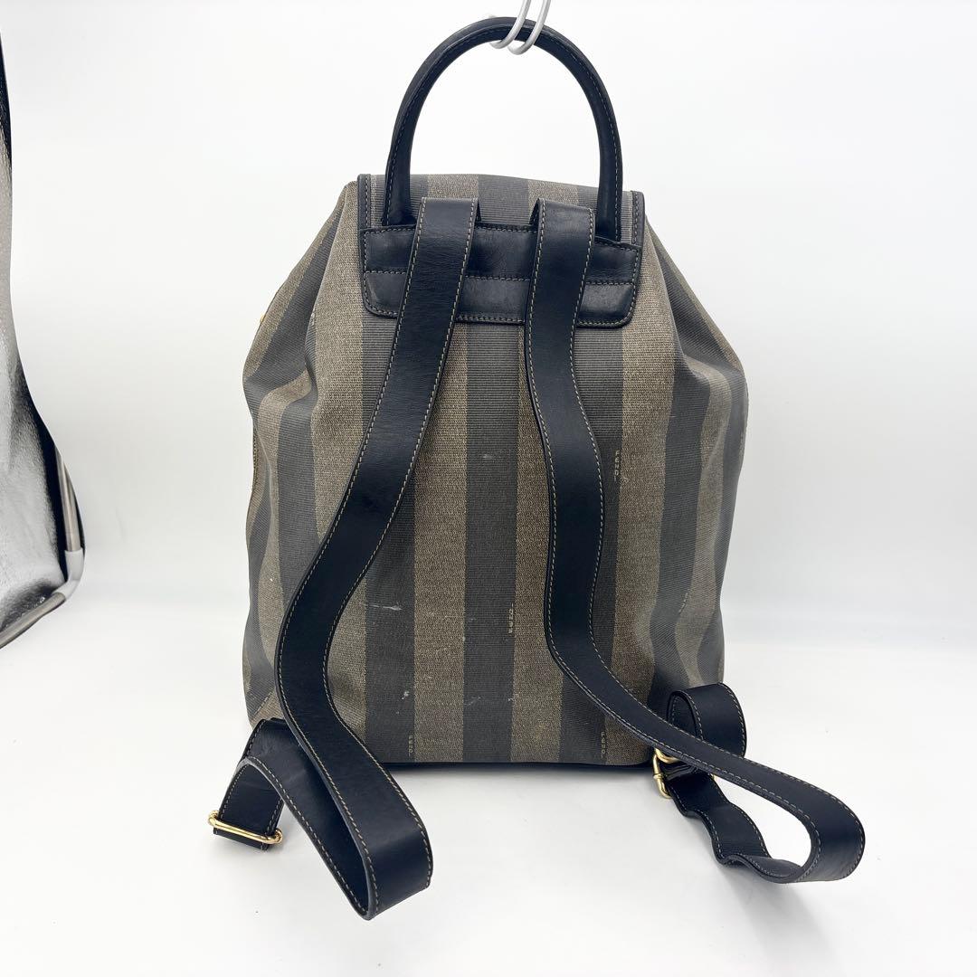 フェンディ リュック ペカン柄 バックパック 巾着 レザー PVC リュック