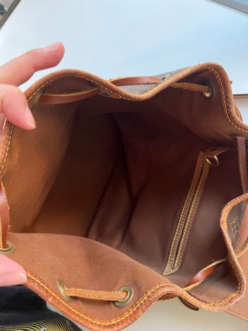 ルイヴィトン　リュック　モンスリ　モノグラム　ヴィンテージ　レトロ　総柄　平成