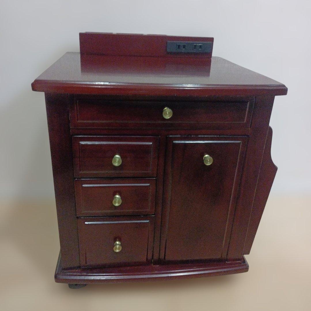 昭和レトロ キャビネット 木製 ナイトテーブル サイドテーブル キャスター付き