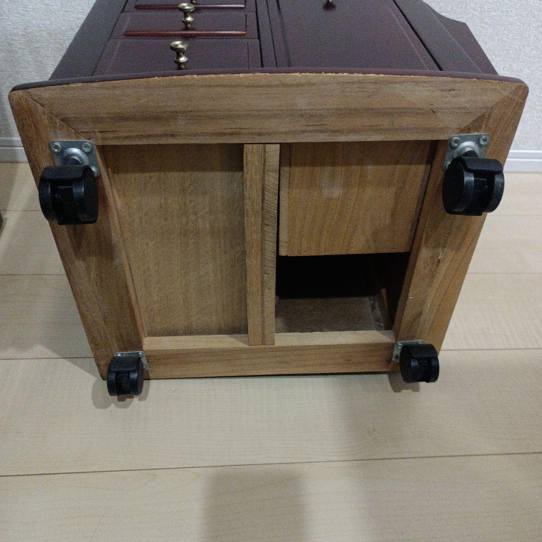 昭和レトロ キャビネット 木製 ナイトテーブル サイドテーブル キャスター付き