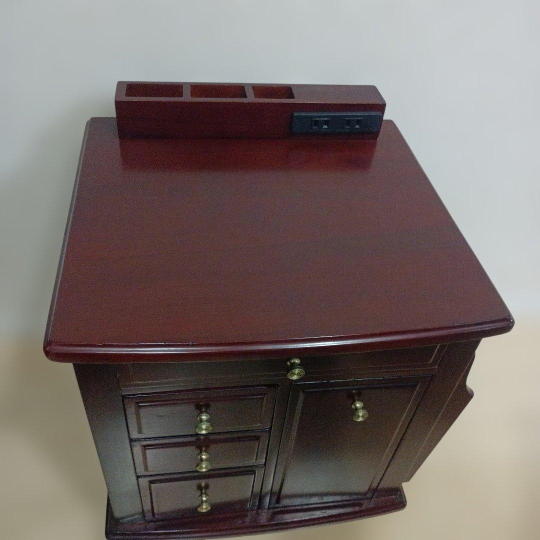 昭和レトロ キャビネット 木製 ナイトテーブル サイドテーブル キャスター付き