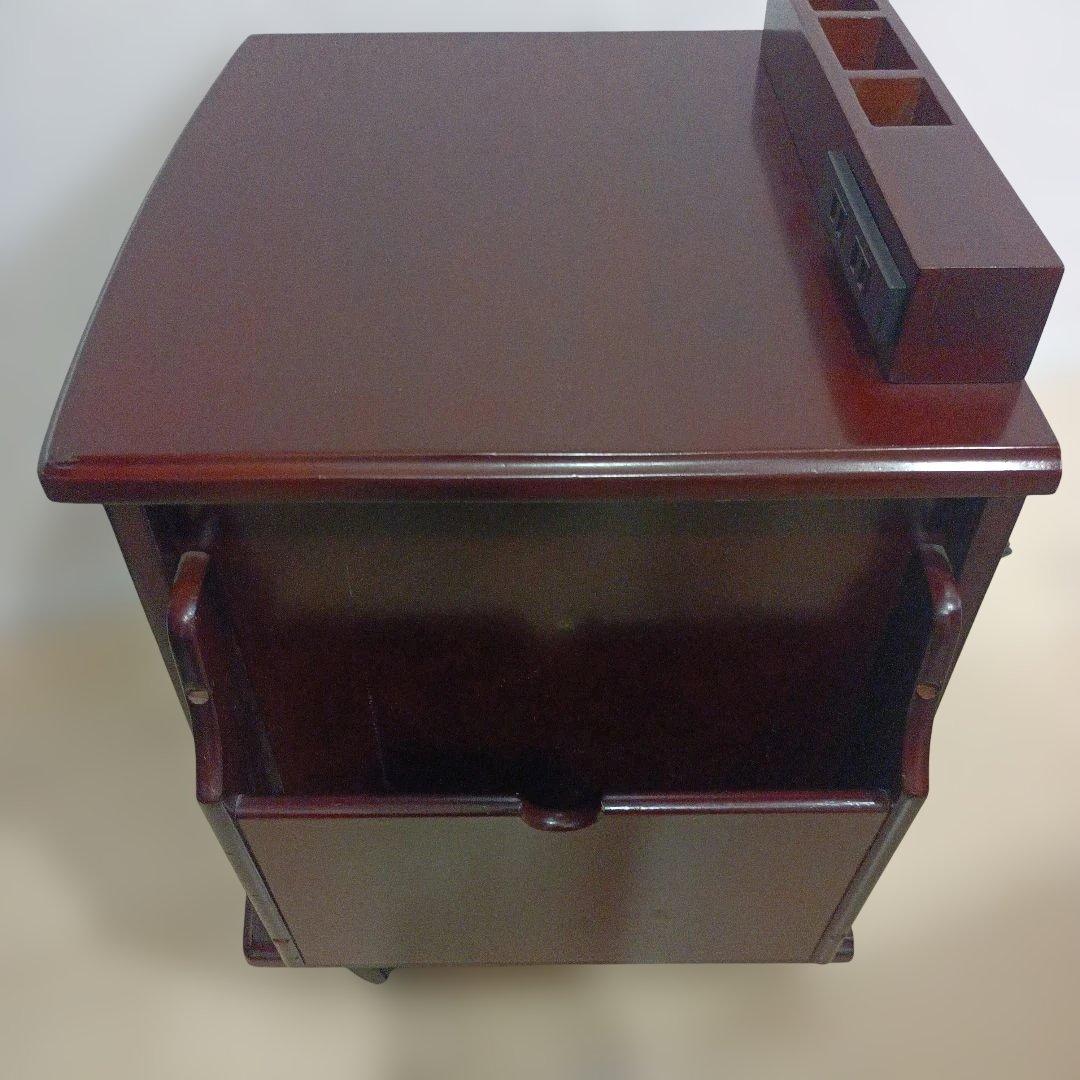 昭和レトロ キャビネット 木製 ナイトテーブル サイドテーブル キャスター付き