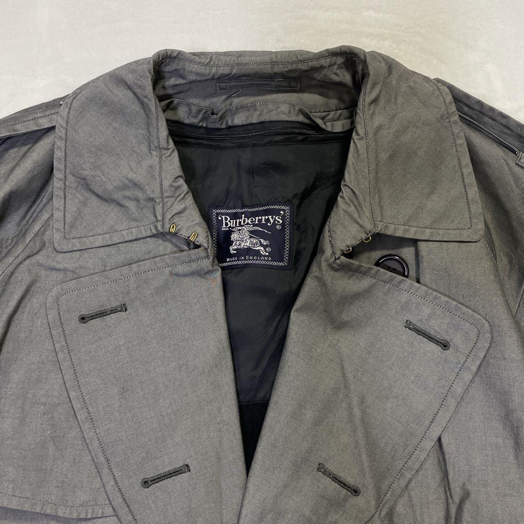 バーバリープローサム英国製トレンチコートヴィンテージグレーライナー付チェック