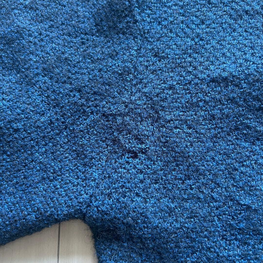 60s Jockey モヘアカーディガン アメリカ製 XL 青黒 ビッグサイズ