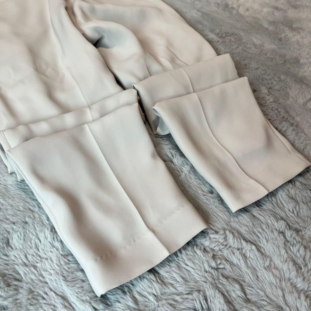 美品 プラステ スーツ セットアップ ノーカラー カラーレス ズボン 洗える L