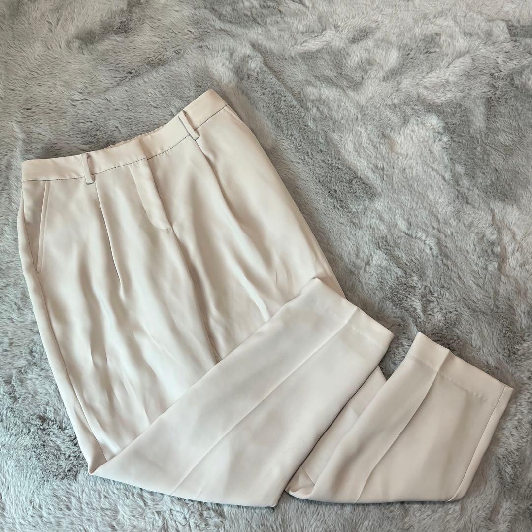 美品 プラステ スーツ セットアップ ノーカラー カラーレス ズボン 洗える L