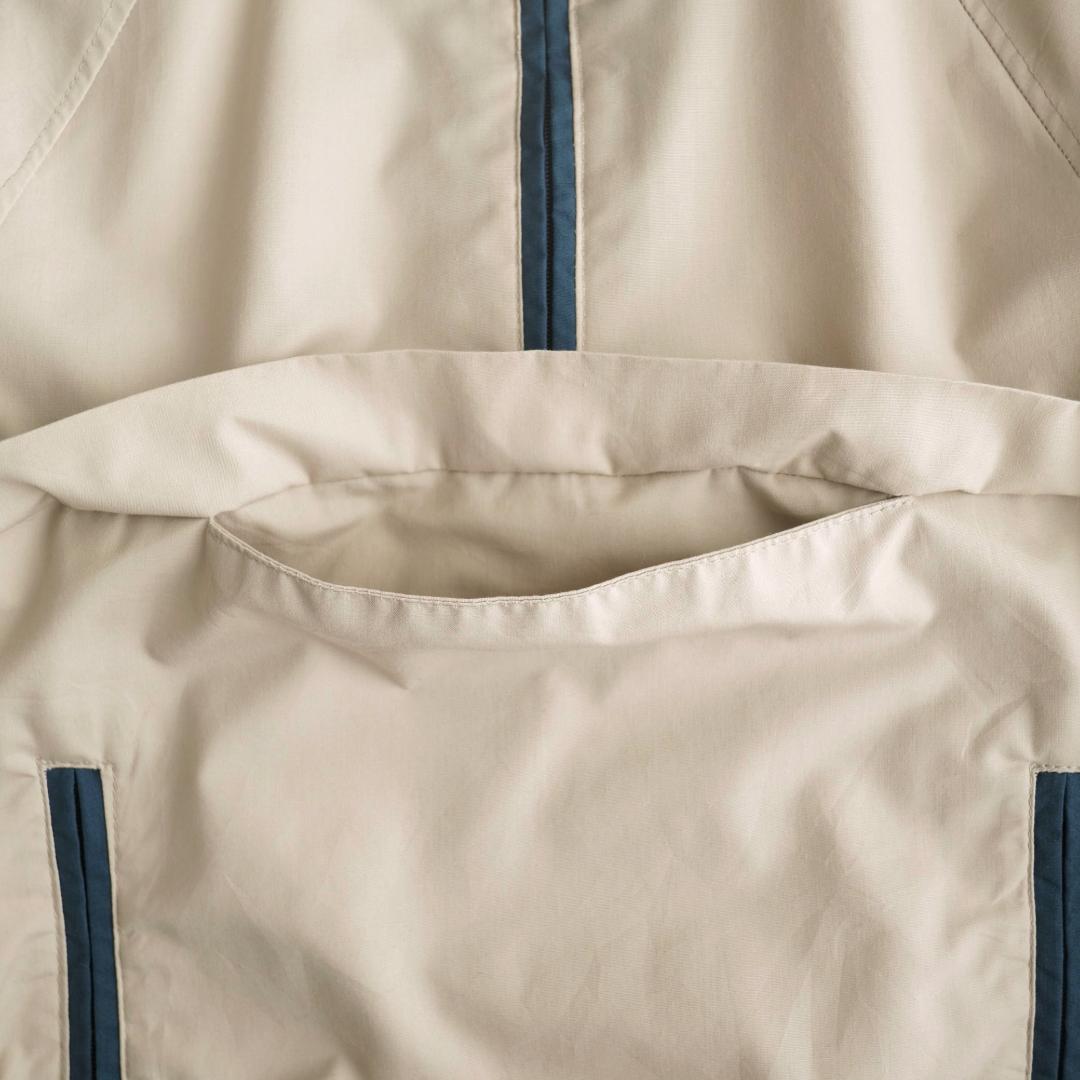 WOOLRICH USA製80s アノラックジャケット ベージュ/ネイビー M