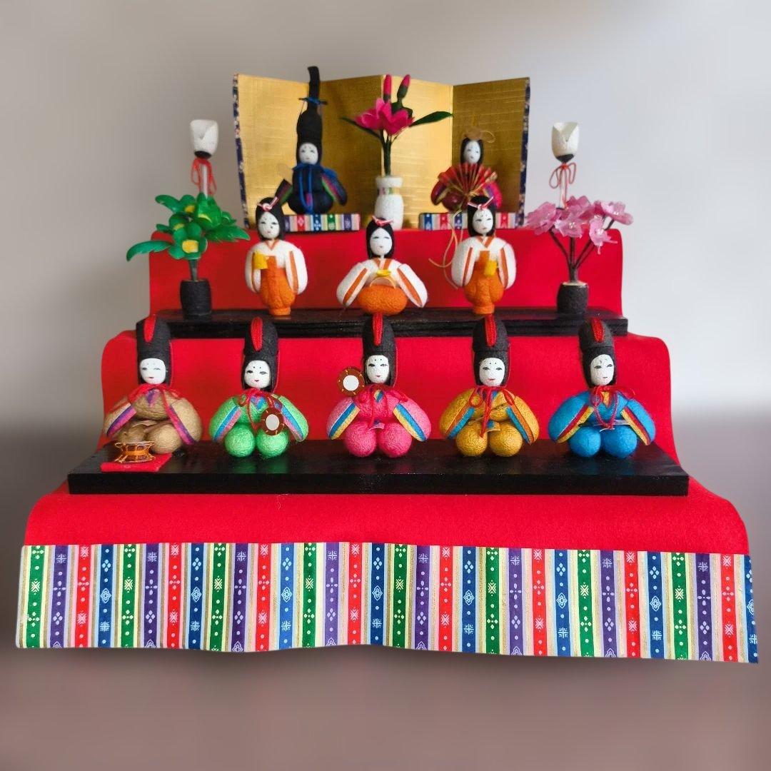 ※値下げしました！【繭雛・ランク松】三段飾り（手作り）