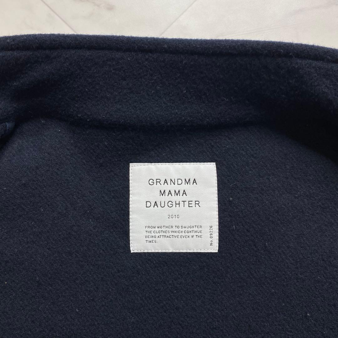 グランマママドーター　ネイビー濃紺　スタンドカラー　ダッフルコート　ロングコート