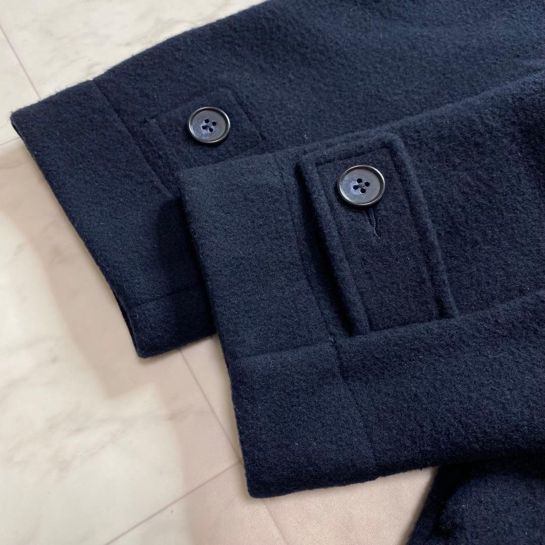 グランマママドーター　ネイビー濃紺　スタンドカラー　ダッフルコート　ロングコート