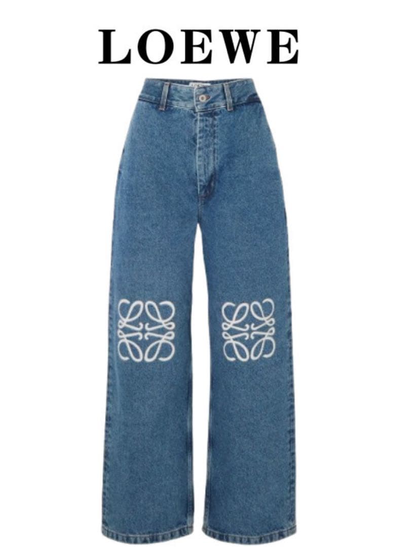 新春‼️ 未使用同様❣️ロエベアナグラムバギーデニム❣️38可愛い