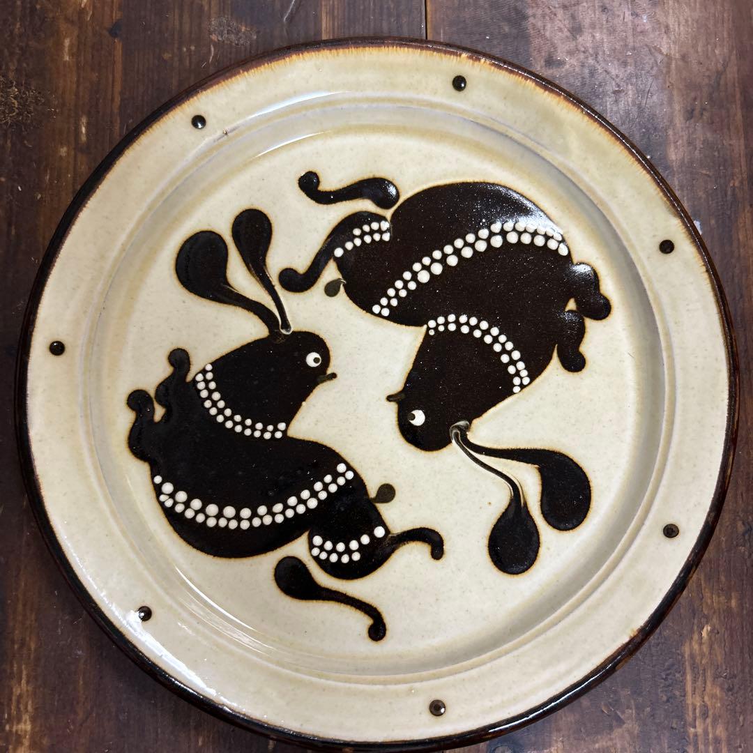 作家　陶芸作家　スリップウエア　うさぎ　7寸皿　船木研児好きな方