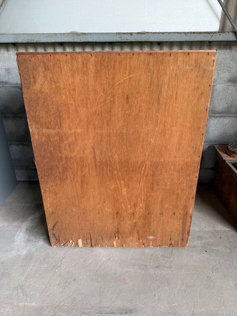 木製アンティーク箪笥 ガラス扉付き　古い　収納　家具　茶箪笥　手渡しのみ