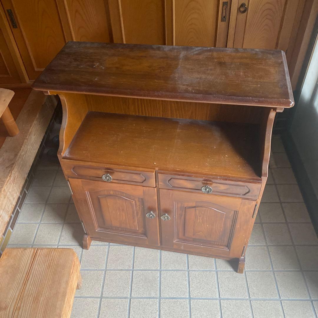 昭和レトロ　アンティーク調　木製キャビネット 幅約70cm 洋風　カリモク