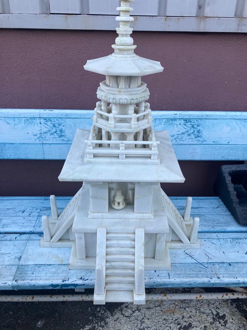 ◉旧統一教会世界平和統一家庭連合仏国寺多宝塔石彫模型花崗岩ガラスケース付◉