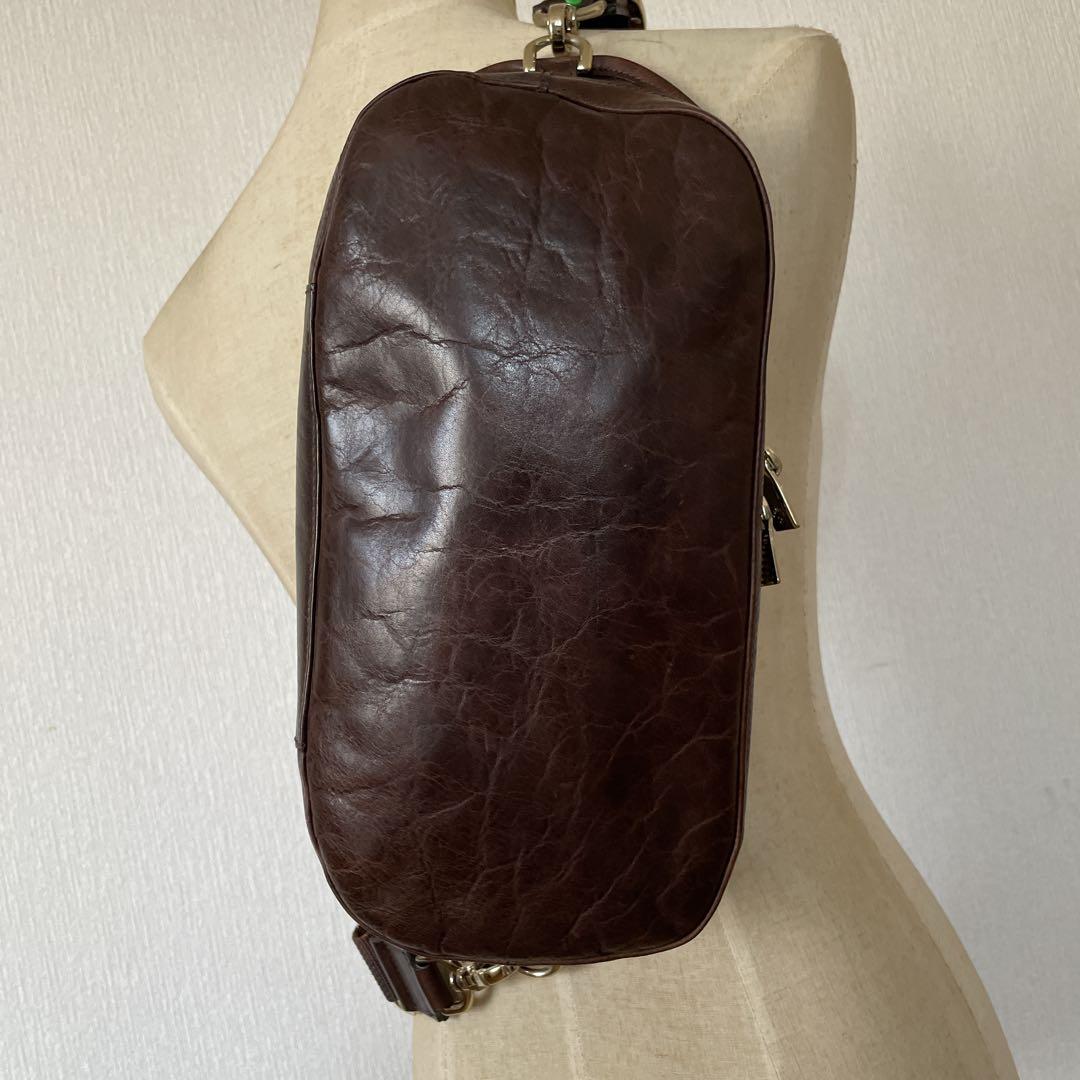 アニアリ Aniary レザーボディバッグ 11-07000 中古ダークブラウン