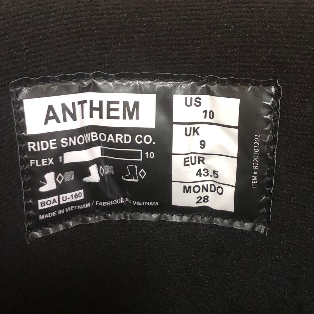 RIDE ANTHEM スノーボードブーツ28㎝ブラック/ホワイト/新品未使用品