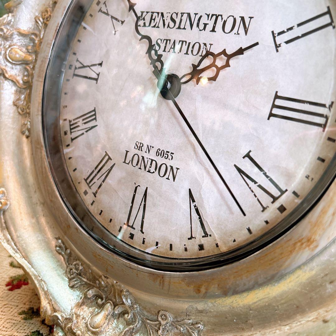 フレンチアンティーク調 ウォールデコレーション クロック 壁掛け時計 SV