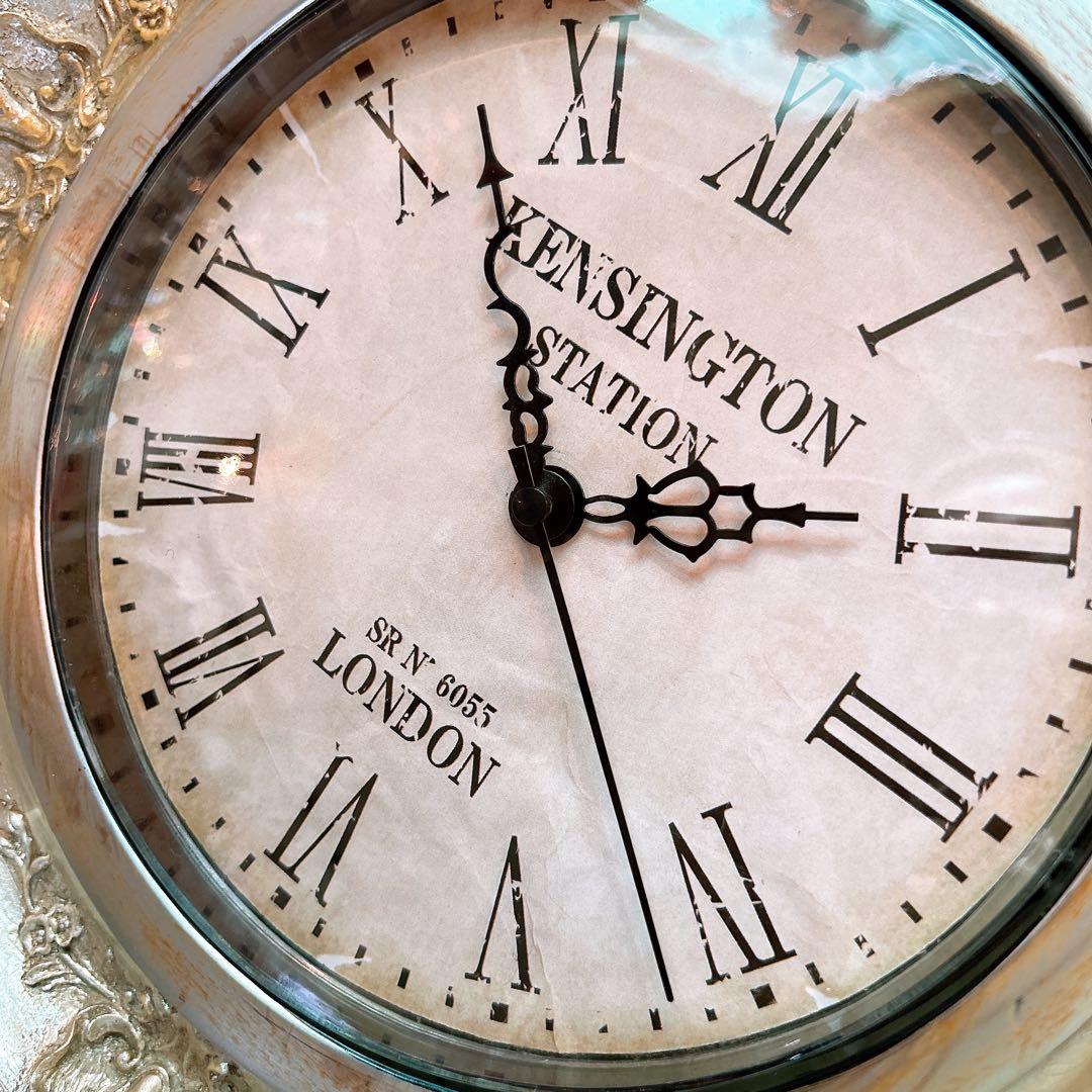 フレンチアンティーク調 ウォールデコレーション クロック 壁掛け時計 SV