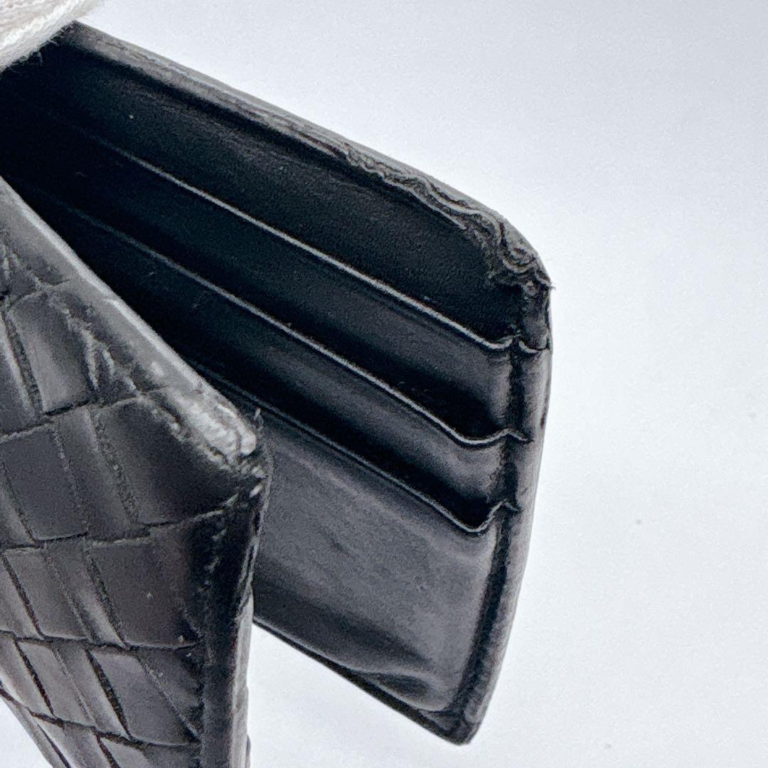 ボッテガヴェネタ　二つ折り財布　マネークリップ　イントレチャート　レザー