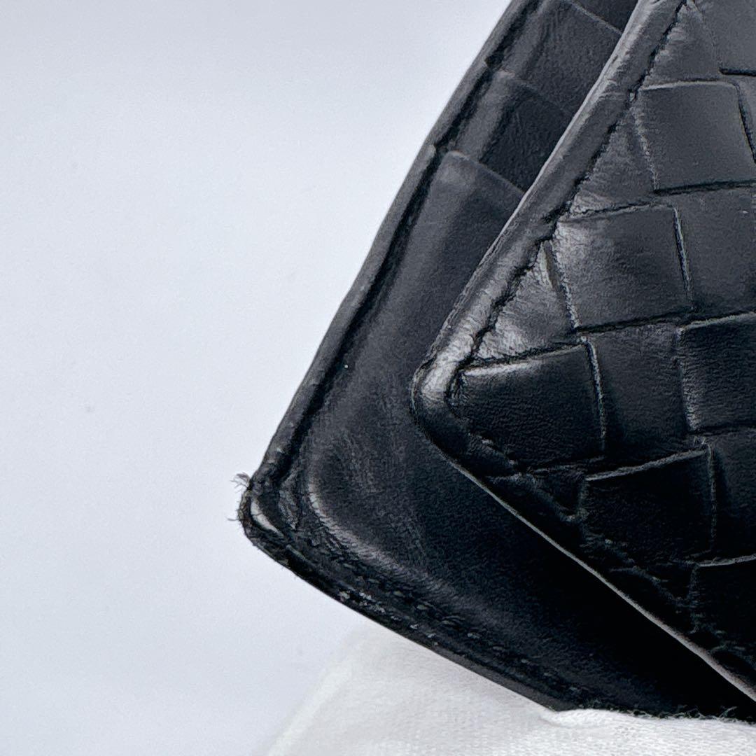 ボッテガヴェネタ　二つ折り財布　マネークリップ　イントレチャート　レザー