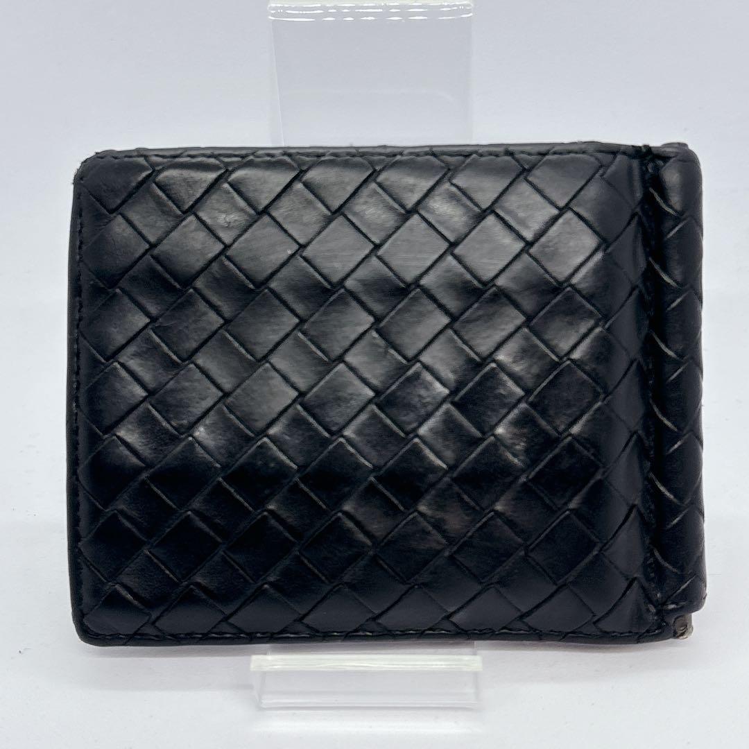 ボッテガヴェネタ　二つ折り財布　マネークリップ　イントレチャート　レザー