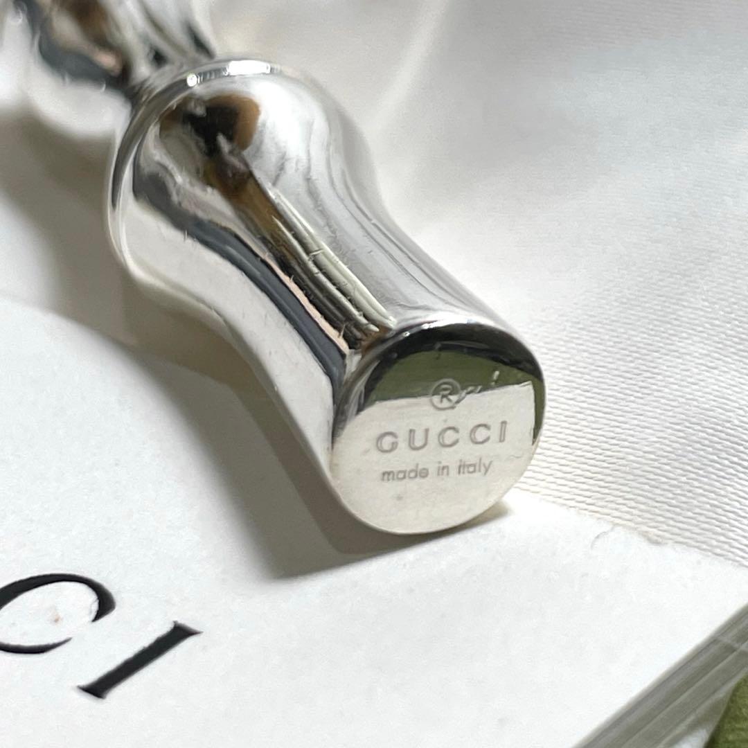 【極美品】グッチ　バンブーロングネックレス　シルバー925 箱、ポーチセット