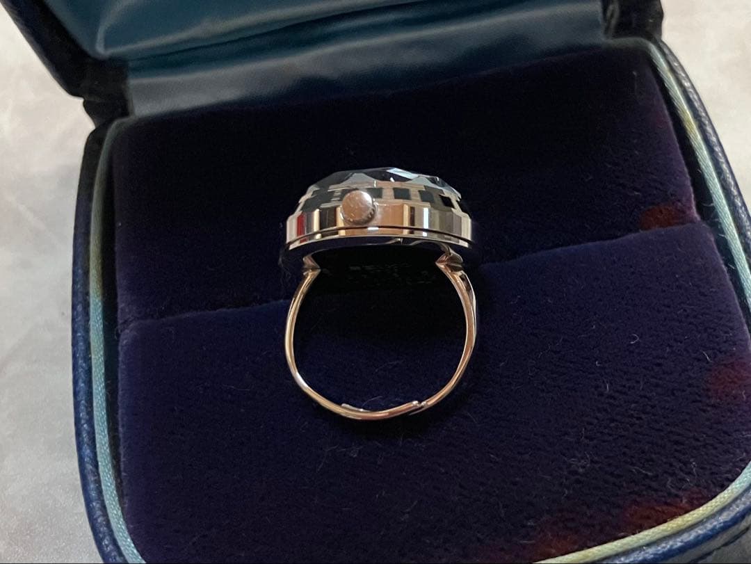 美品稼働中❗️SEIKO QUARTZ/セイコーカットガラスシルバーリングウォッチ