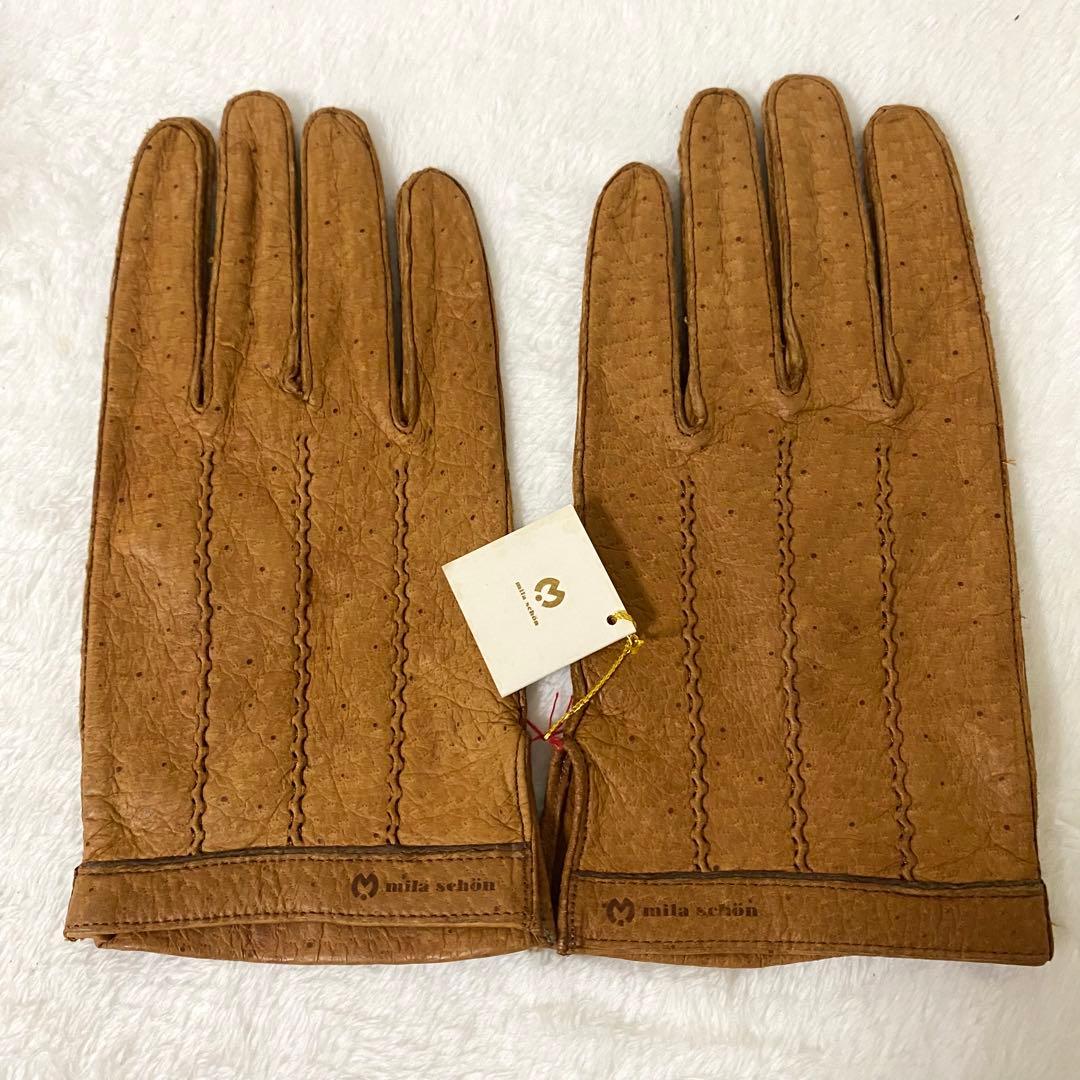新品未使用　ヴィンテージ　ミラショーン　ペッカリー　手袋　24
