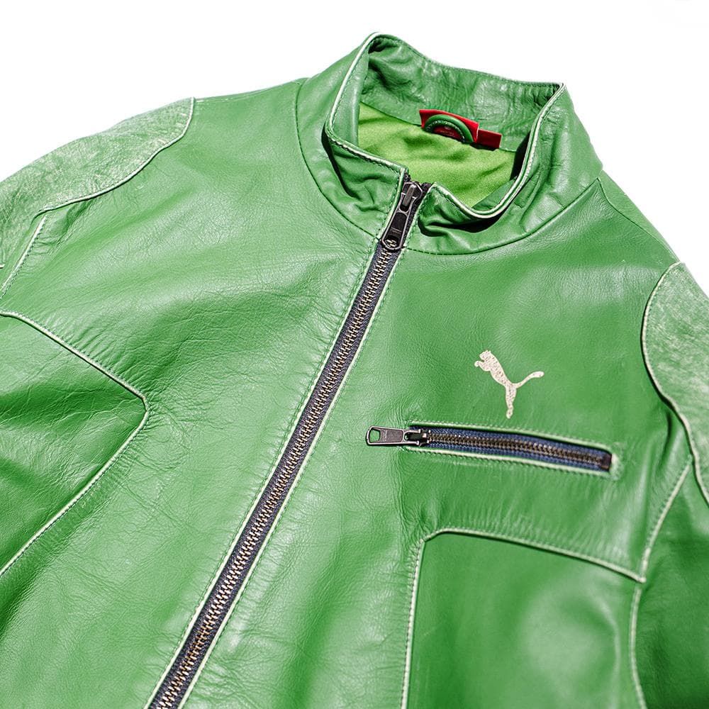 希少 PUMA レザー シングル ライダース モーター ジャケット