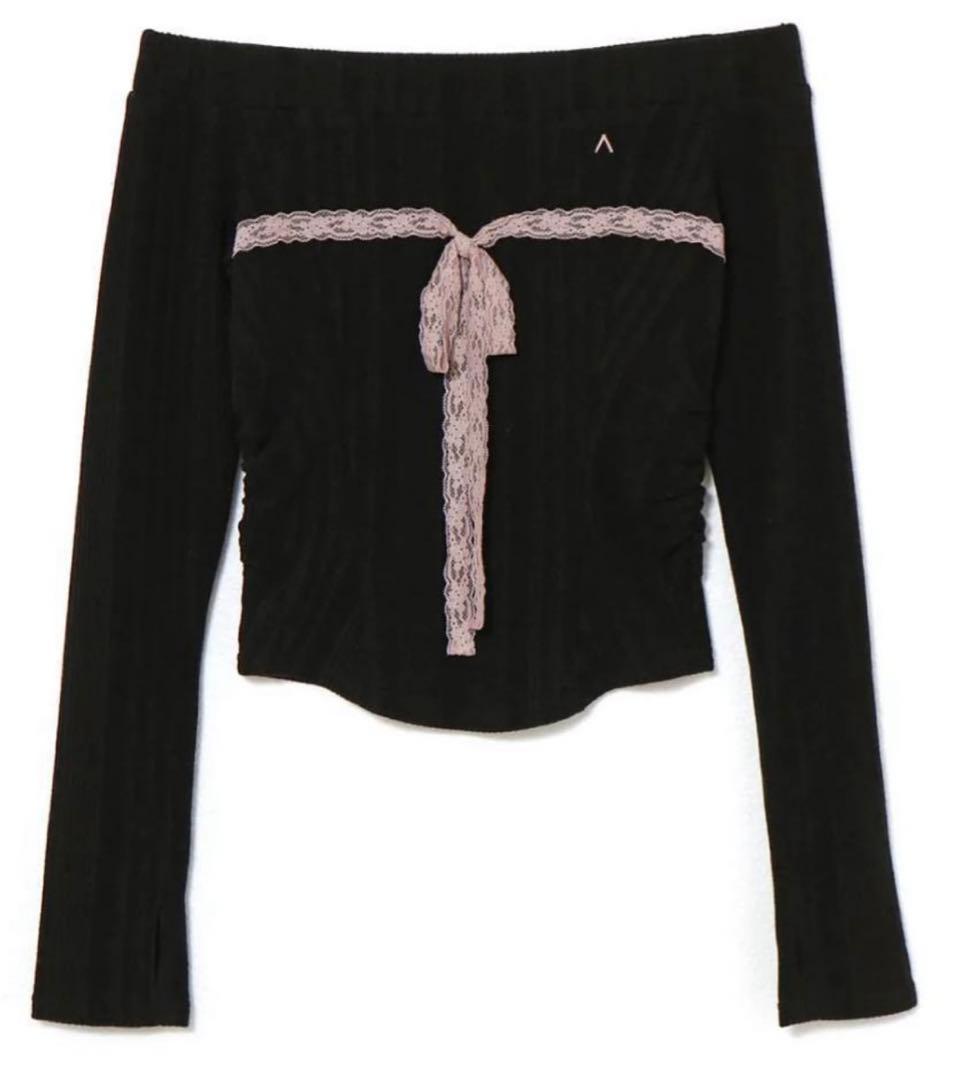 トップス ANDMARY Della ribbon tops black