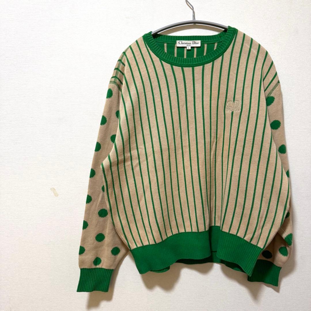 Dior クリスチャン・ディオール スポーツ コットン　ニット　セーター　L