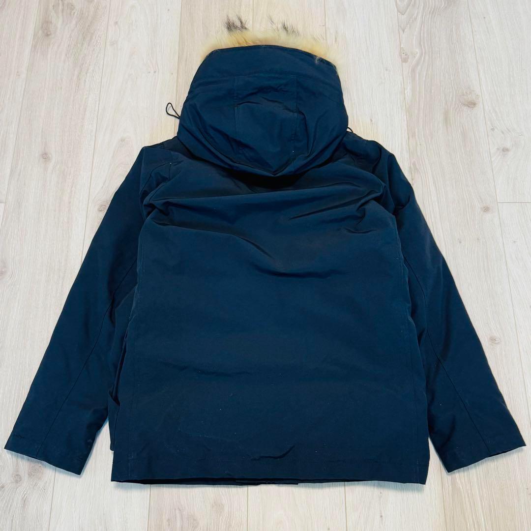 【美品】ダントン　ダウンジャケット　コート　ファー　2way　ネイビー　XS相当